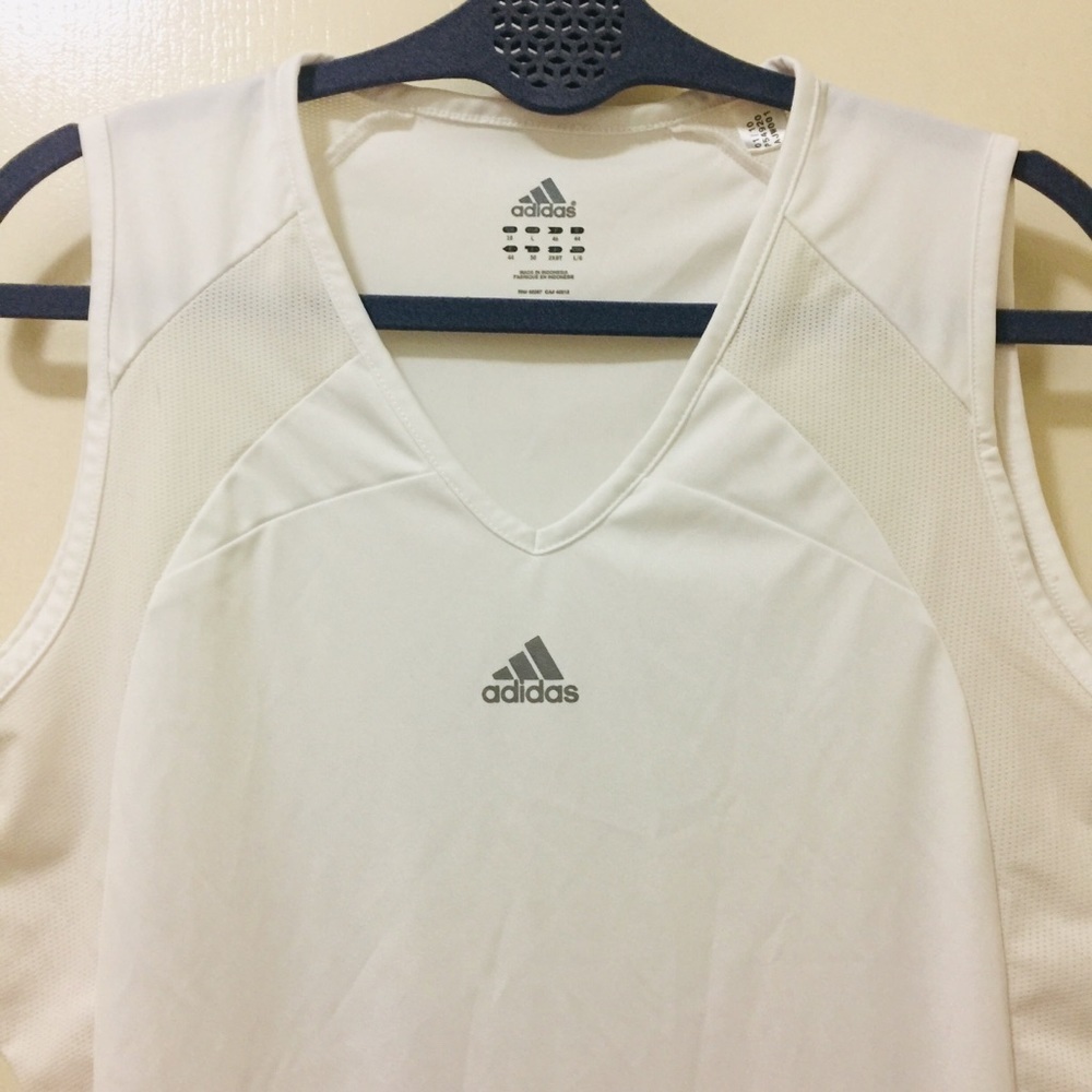 Adidas Tank Top White Women's Size‎ L - Picture 3 of 6